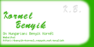 kornel benyik business card